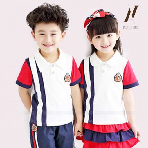 Đồng Phục Mần Non Áo Trắng Sọc Xanh DPMN4