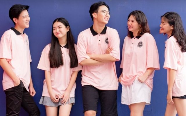 may áo thun đồng phục học sinh