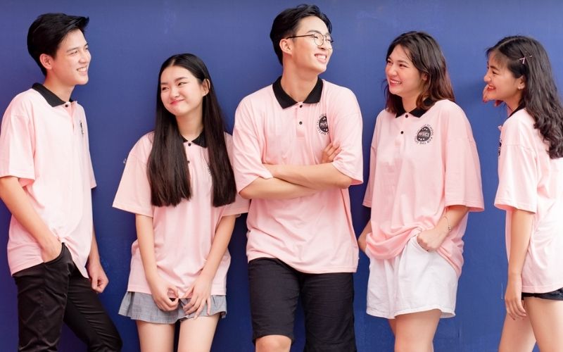 may áo thun đồng phục học sinh